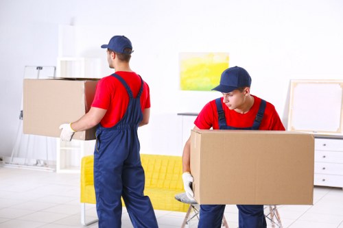 Packing supplies and organised moving boxes in a Marylebone home