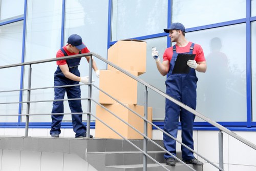 Removal van and movers preparing a same day move in Marylebone