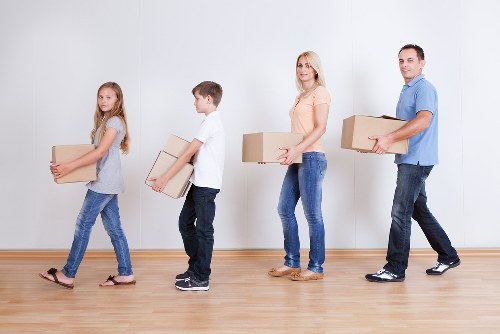 Loading furniture into a moving truck for a Marylebone property move